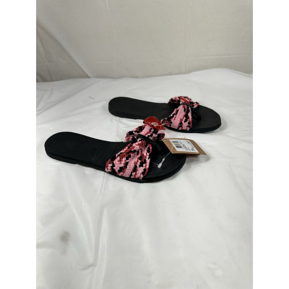 Havaianas You St. Tropez Mesh Flip Flop Sandals Women’s Size 7/8 Pink Black New